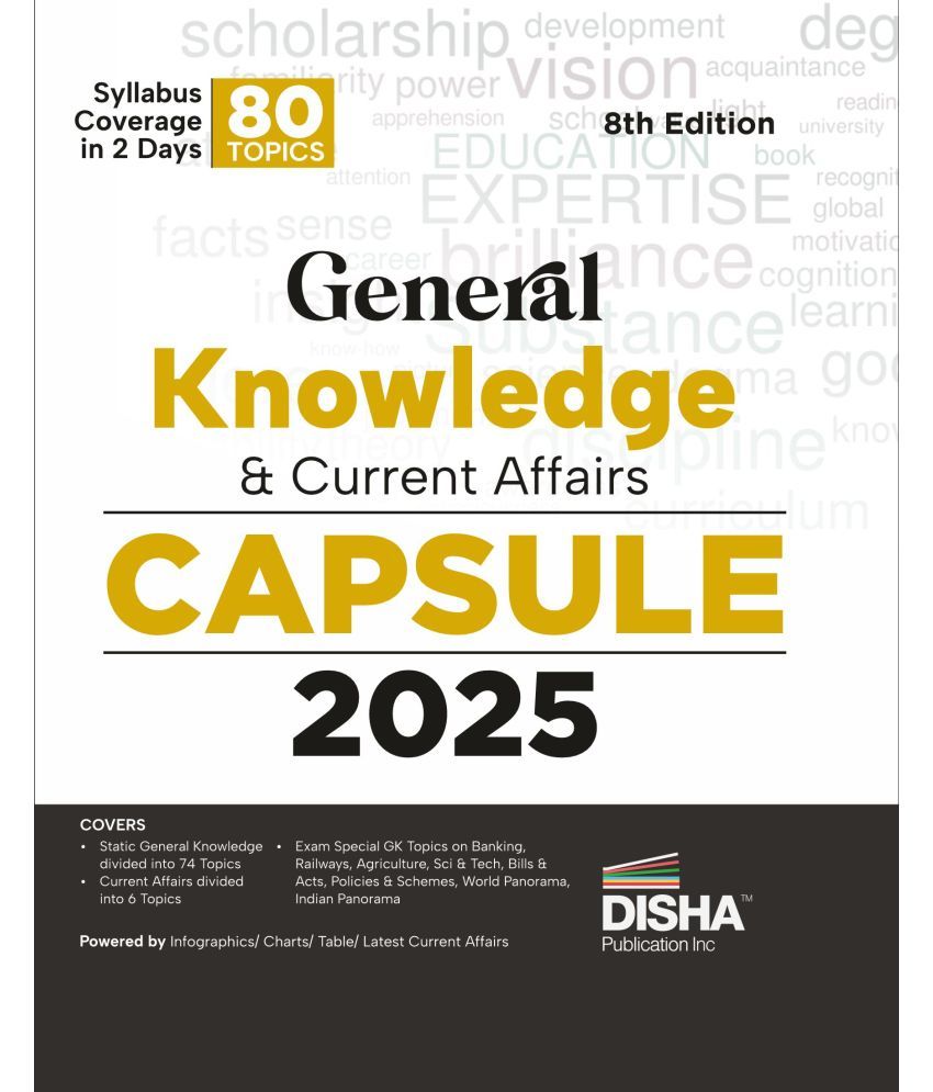     			Disha's General Knowledge & Current Affairs Capsule 2025 8th Edition | GK for UPSC, State PSC, CUET, SSC, Bank PO/ Clerk, BBA, MBA, RRB, NDA, CDS, CAP