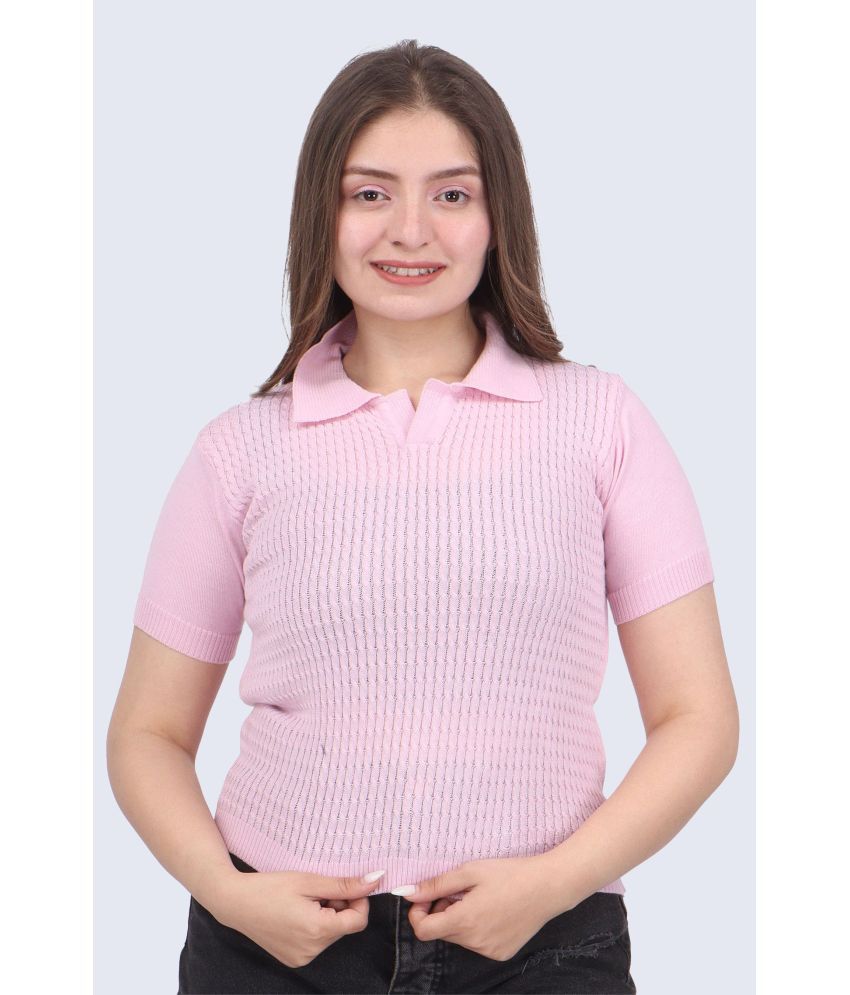     			FEVERFEW Pink Cotton Women's Regular Top ( Pack of 1 )