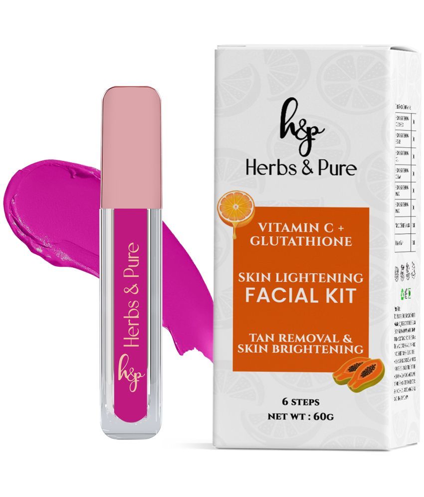     			Herbs and Pure Vitamin C Facial Kit & Light Weight Liquid Lipstick- Pink Charm, Set of 2, 66g)