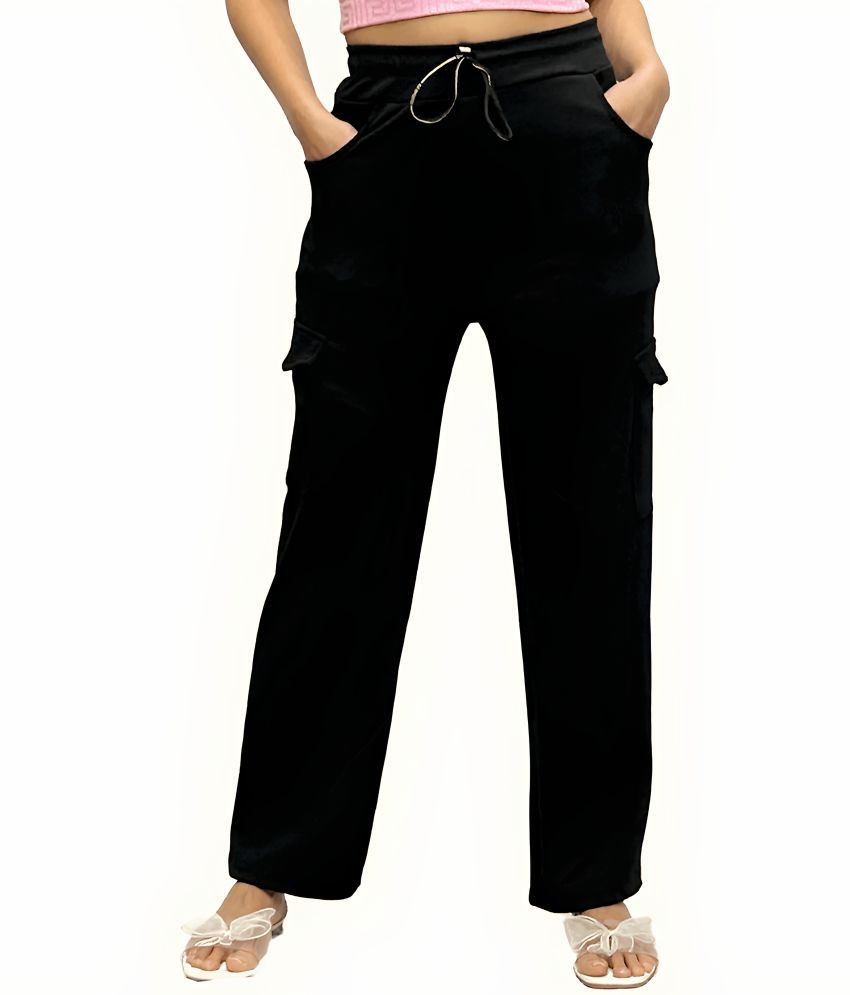     			MULTIWA Pack of 1 Cotton Regular Women's Cargo Pants ( Black )