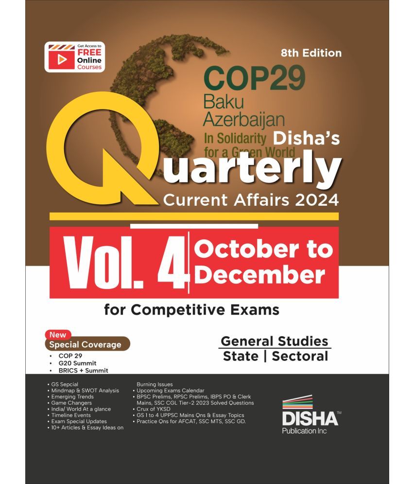     			Quarterly Current Affairs 2024 Vol. 4 - October to December for Competitive Exams 8th Edition | Civil Services, UPSC, State PSC, CUET, SSC, Banking, R