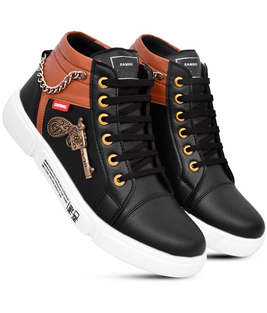     			Rambo  Shotgun Black Men's High Tops Shoes