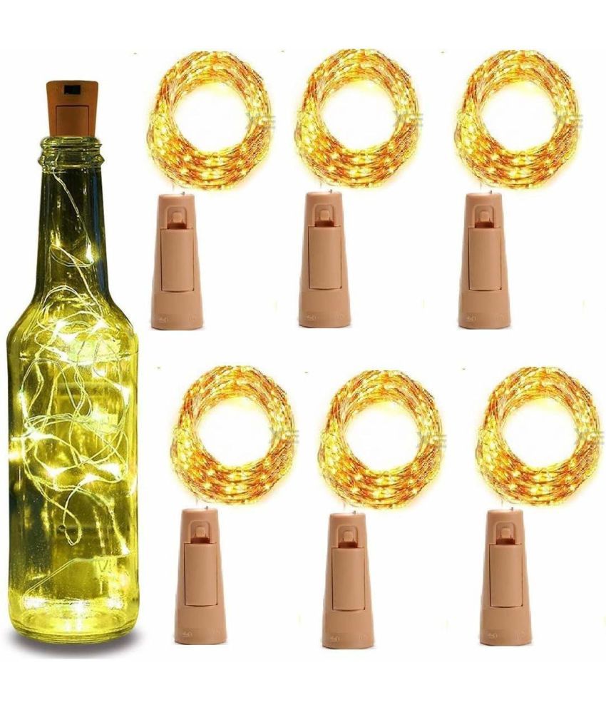     			Spark World Yellow 2Mtr Cork light ( Pack of 6 )