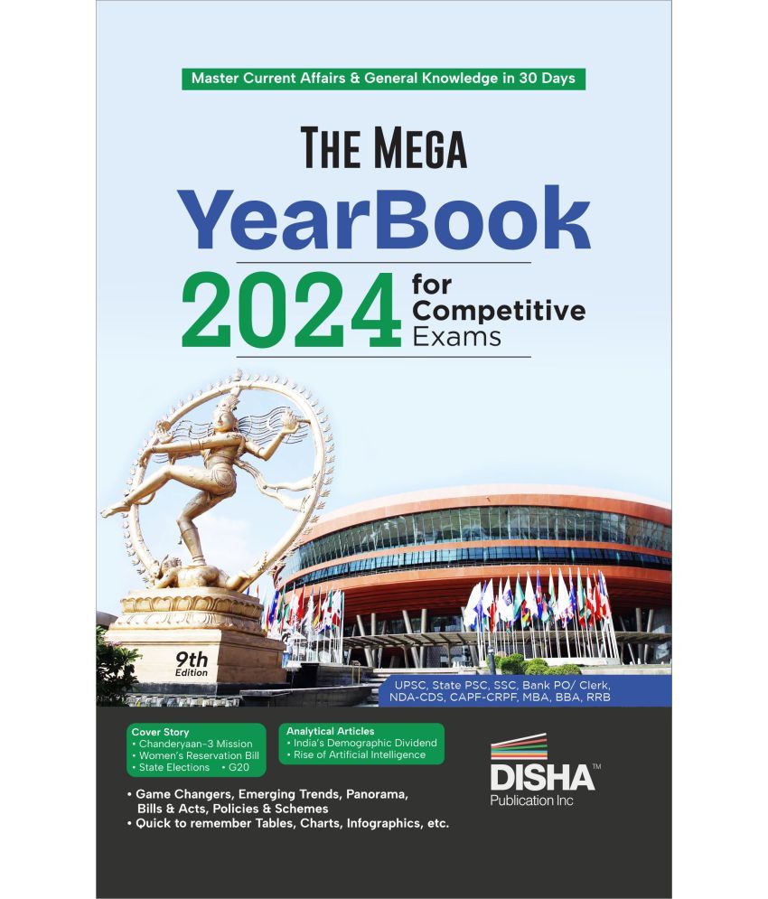     			The Mega Yearbook 2024 for Competitive Exams - 9th Edition | General Knowledge, Studies & Current Affairs | UPSC, State PSC, CUET, SSC, Bank PO/ Clerk