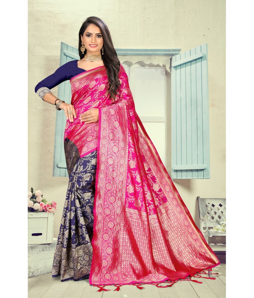     			VEDANT VASTRAM Art Silk Printed Saree With Blouse Piece ( Pink , Pack of 1 )