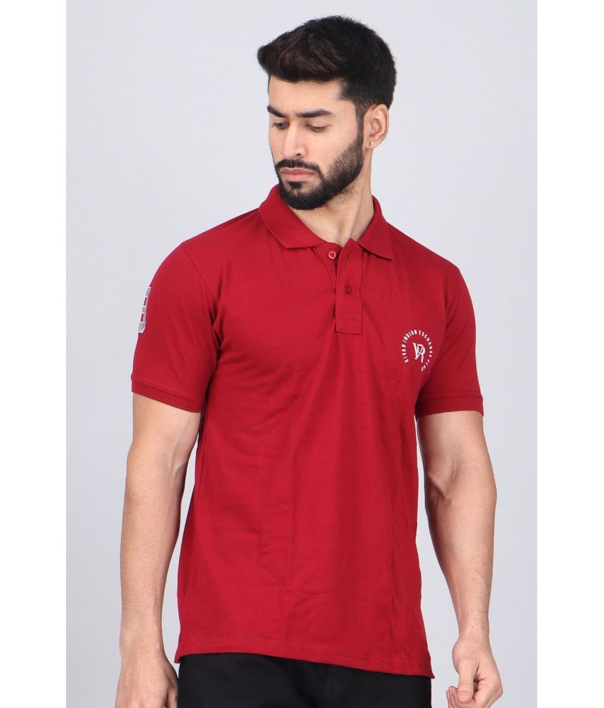     			WILD ELEPHANT Pack of 1 Cotton Regular Fit Solid Half Sleeves Men's Polo T Shirt ( Maroon )