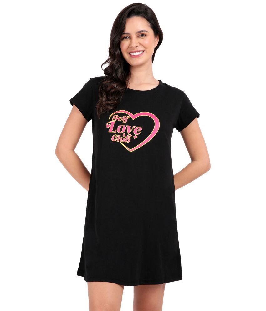     			snappyb Pack of 1 Cotton Women's T-Shirt ( Black )