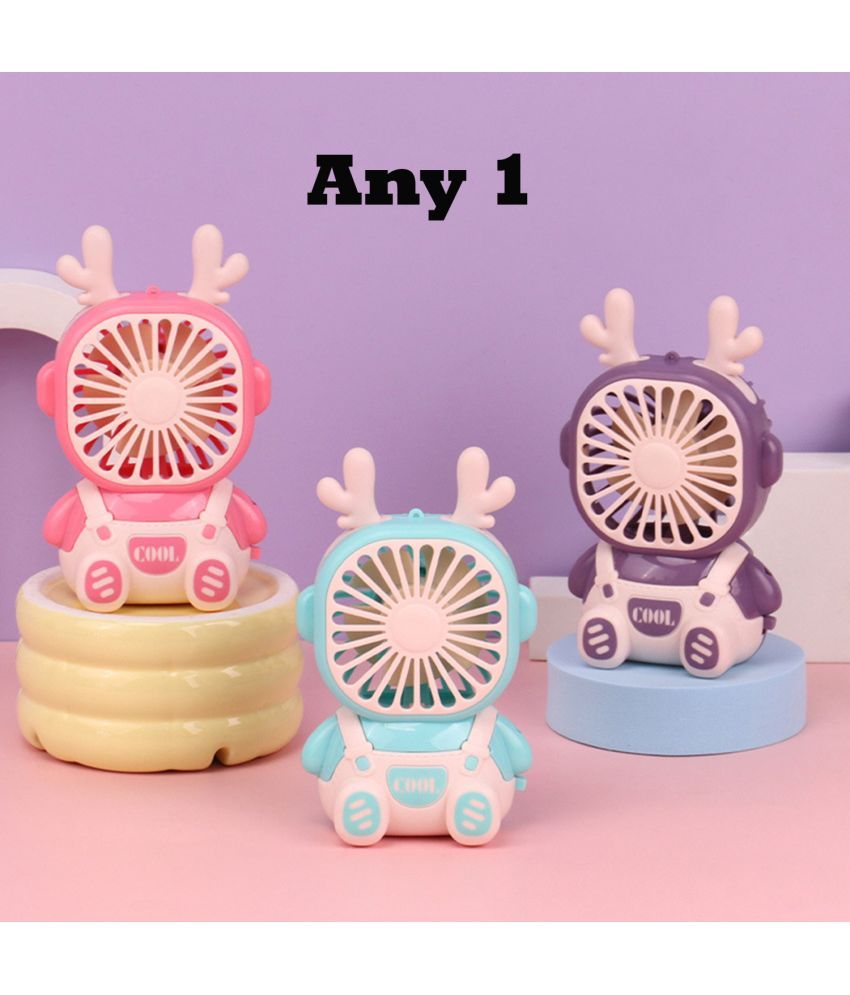     			3MADS ANY1 Cute Cartoon Deer Rechargeable Handheld Mini USB Fan