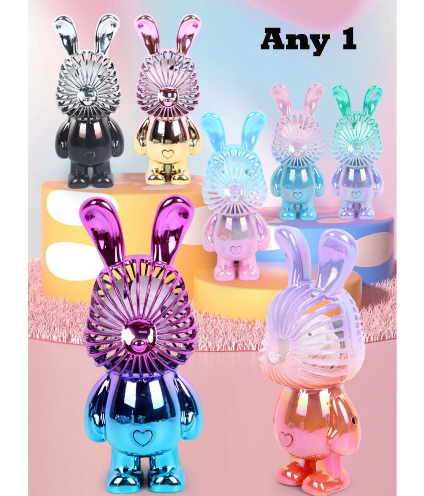     			3MADS ANY1 Cute Cartoon Rabbit Rechargeable Handheld and Desktop Mini USB Fan