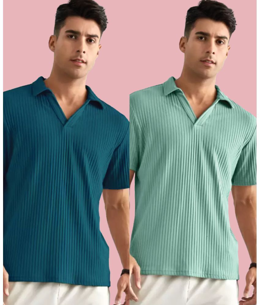     			Christy World Pack of 2 Polyester Regular Fit Solid Half Sleeves Men's Polo T Shirt ( Multicolor5 )