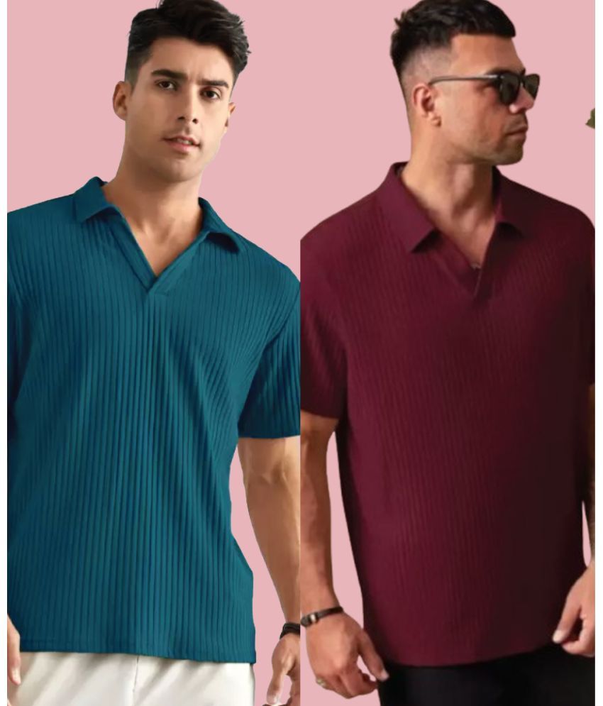     			Christy World Pack of 2 Polyester Regular Fit Solid Half Sleeves Men's Polo T Shirt ( Multicolor10 )