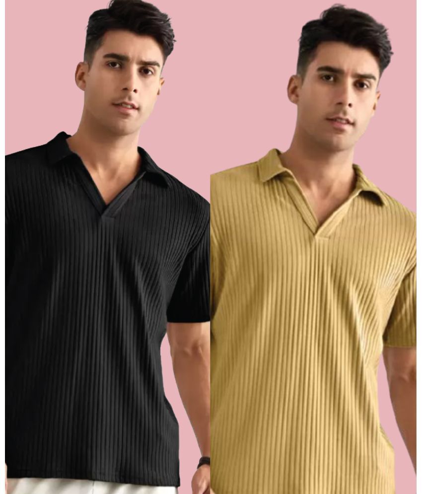     			Christy World Pack of 2 Polyester Regular Fit Solid Half Sleeves Men's Polo T Shirt ( Multicolor1 )