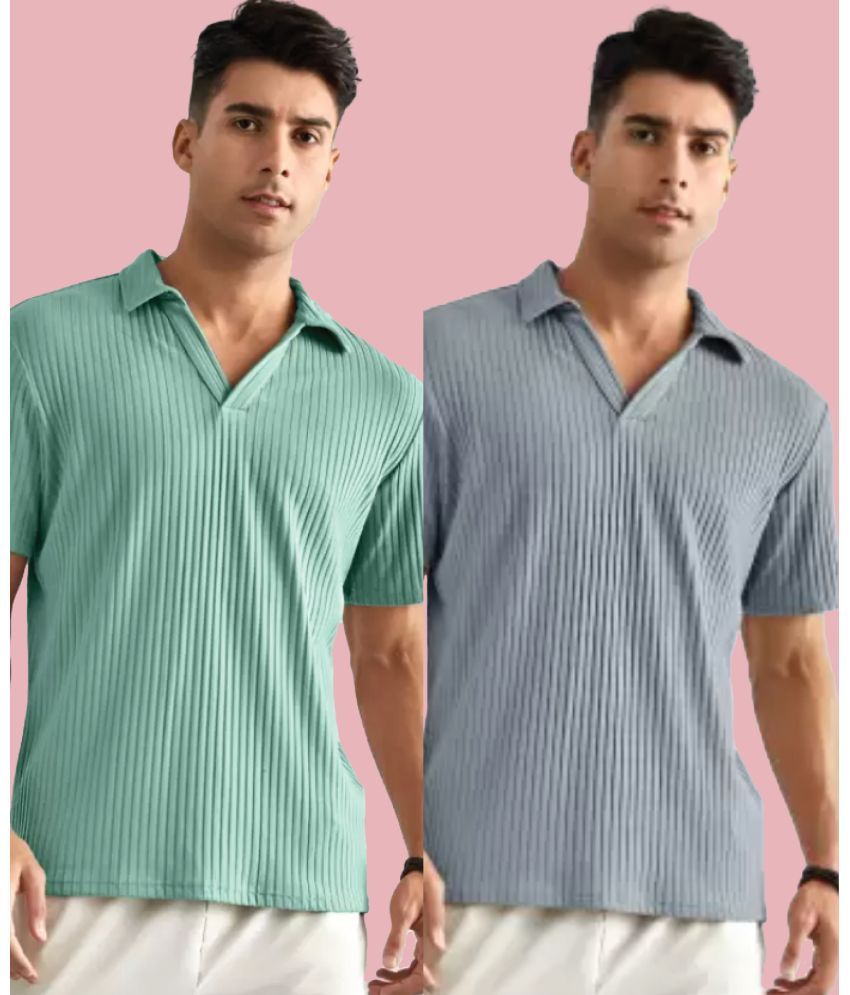     			Christy World Pack of 2 Polyester Regular Fit Solid Half Sleeves Men's Polo T Shirt ( Multicolor9 )