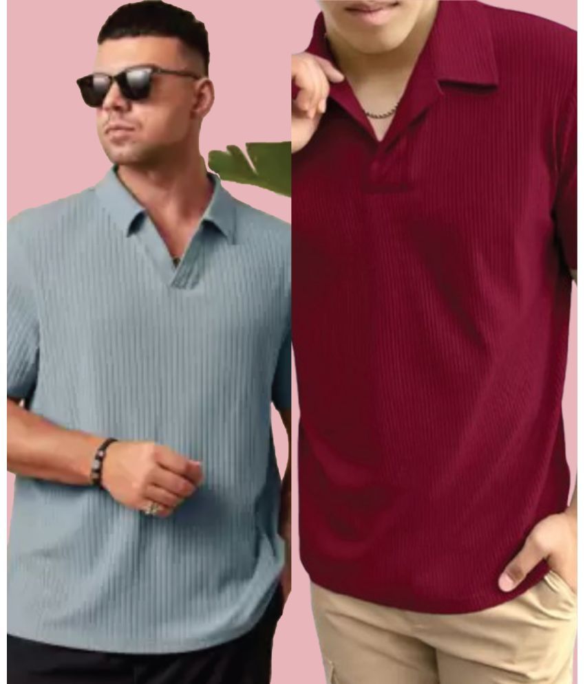     			Christy World Pack of 2 Polyester Regular Fit Solid Half Sleeves Men's Polo T Shirt ( Multicolor6 )