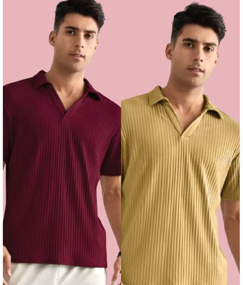     			Christy World Pack of 2 Polyester Regular Fit Solid Half Sleeves Men's Polo T Shirt ( Multicolor8 )