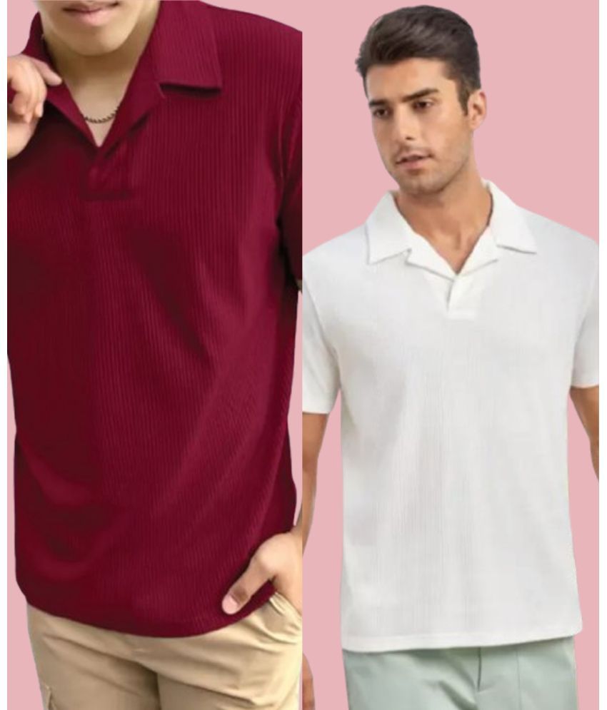     			Christy World Pack of 2 Polyester Regular Fit Solid Half Sleeves Men's Polo T Shirt ( Multicolor7 )