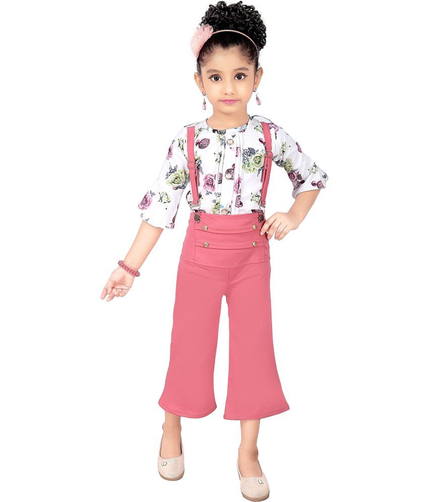     			Clobay Girls Cotton Blend Dungarees ( Pack of 1 , Pink )