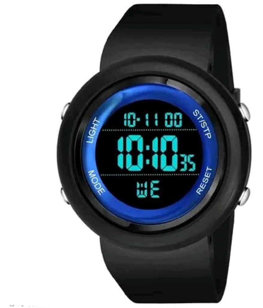     			Cosmic Black PU Digital Men's Watch