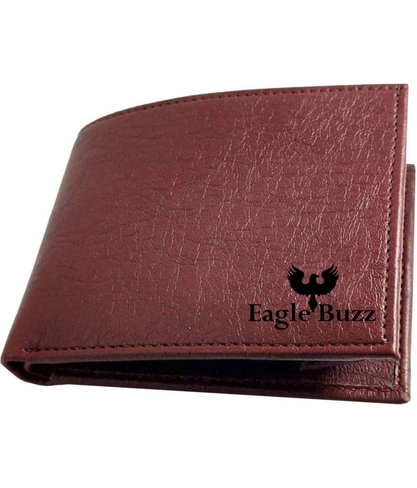     			Eagle Buzz 100% Leather Self Design Men's Regular Wallet With 9 Slots For Card ( Brown , Pack of 1 )