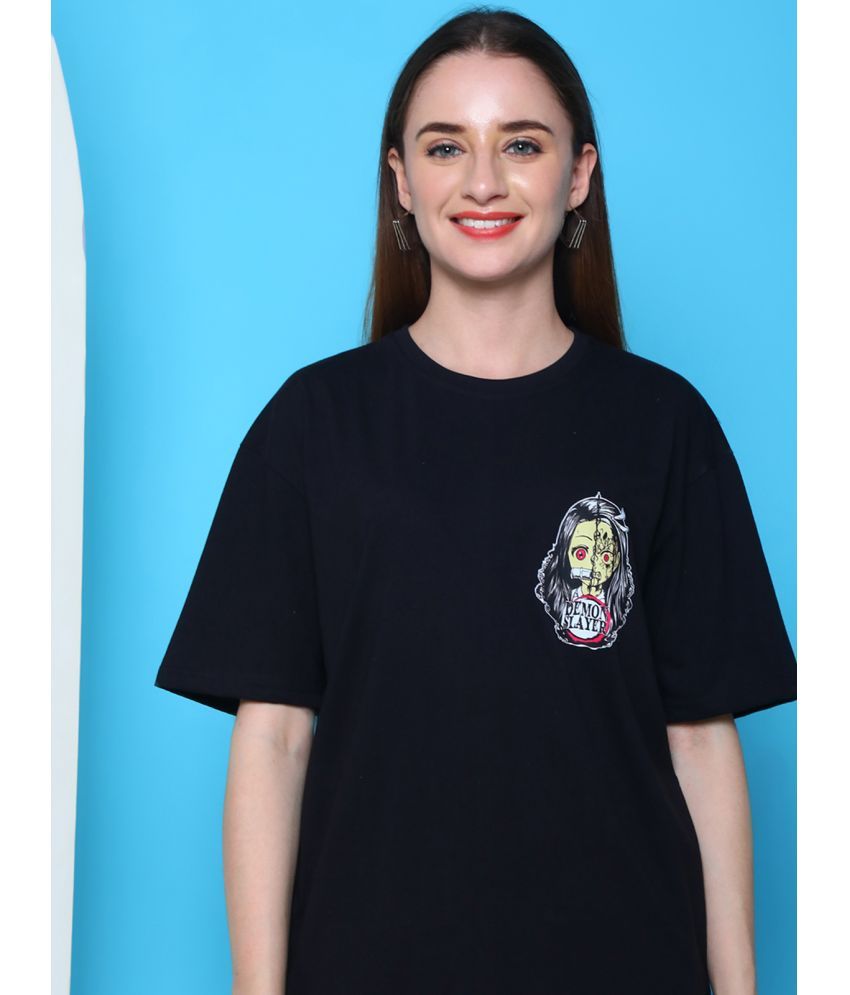     			Fabflee Pack of 1 Cotton Women's T-Shirt ( Black )