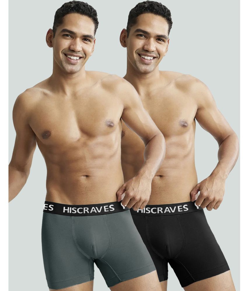     			HISCRAVES Pack of 2 Polyester Trunks For Men's ( Green )