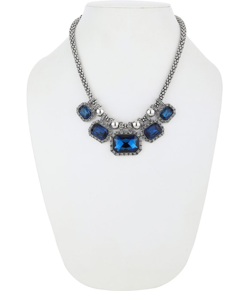     			Rhosyn Blue Metal Necklace ( Pack of 1 )