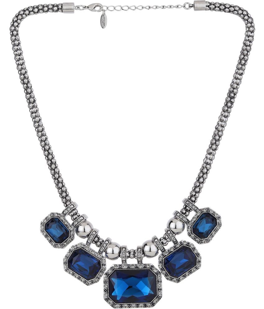     			Rhosyn Blue Metal Necklace ( Pack of 1 )