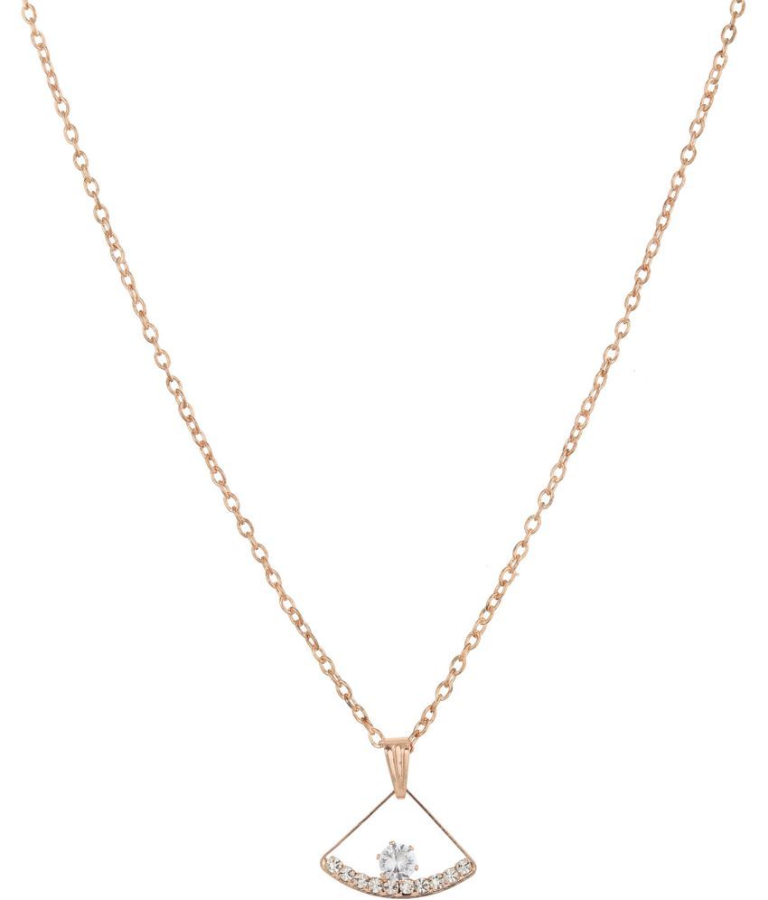     			Rhosyn Rose Gold Brass Necklace Set ( Pack of 1 )