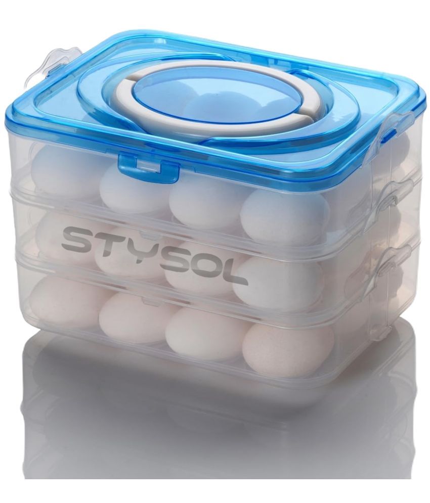     			Stysol Egg Box Plastic White Egg Container ( Set of 1 )