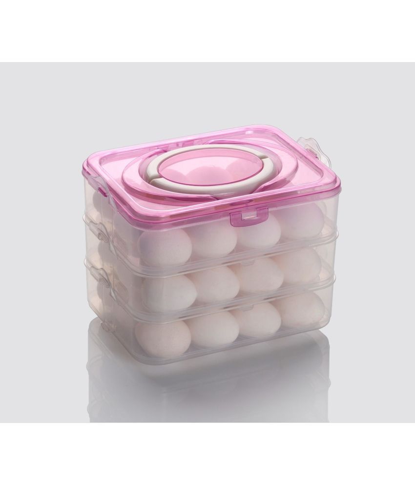     			Stysol Egg Box Plastic White Egg Container ( Set of 1 )