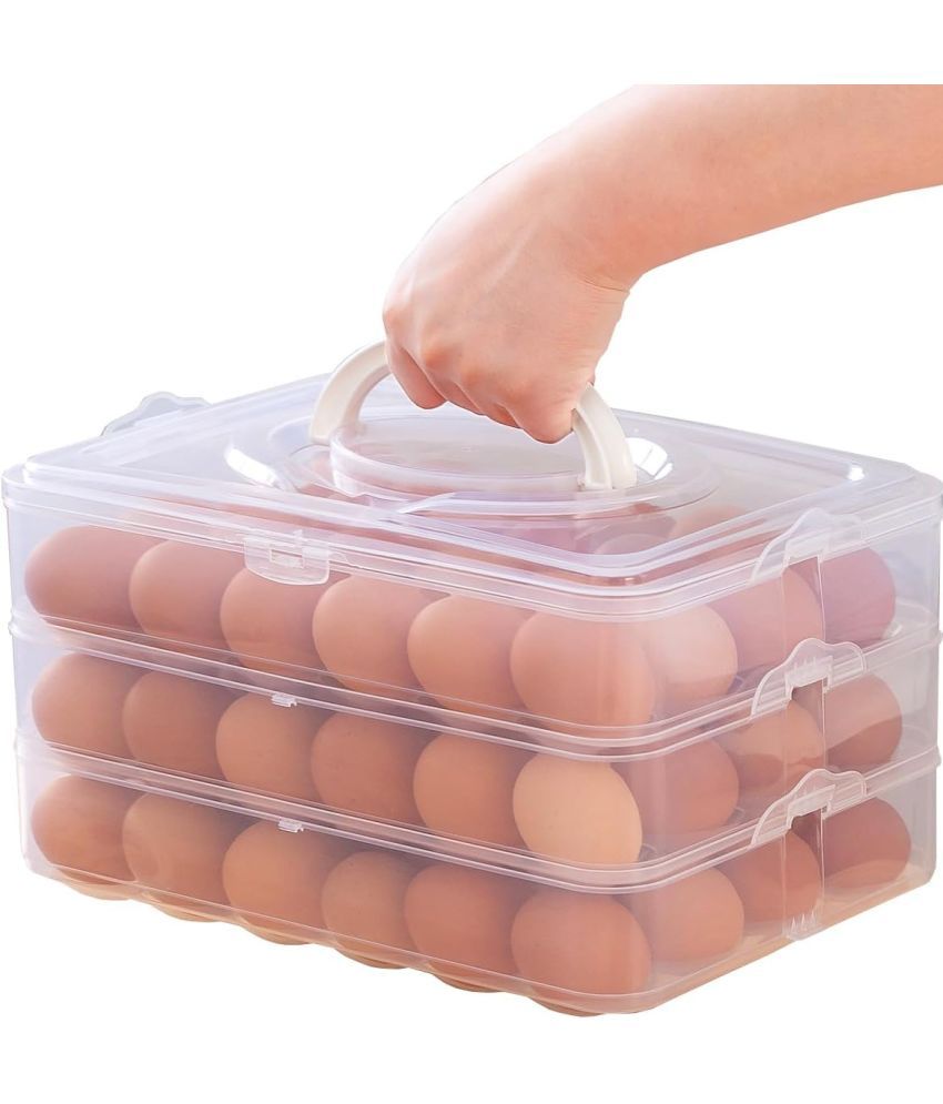     			Stysol Egg Storage Plastic White Egg Container ( Set of 1 )