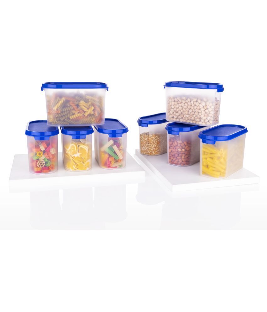     			omortex Plastic Blue Multi-Purpose Container ( Set of 8 )