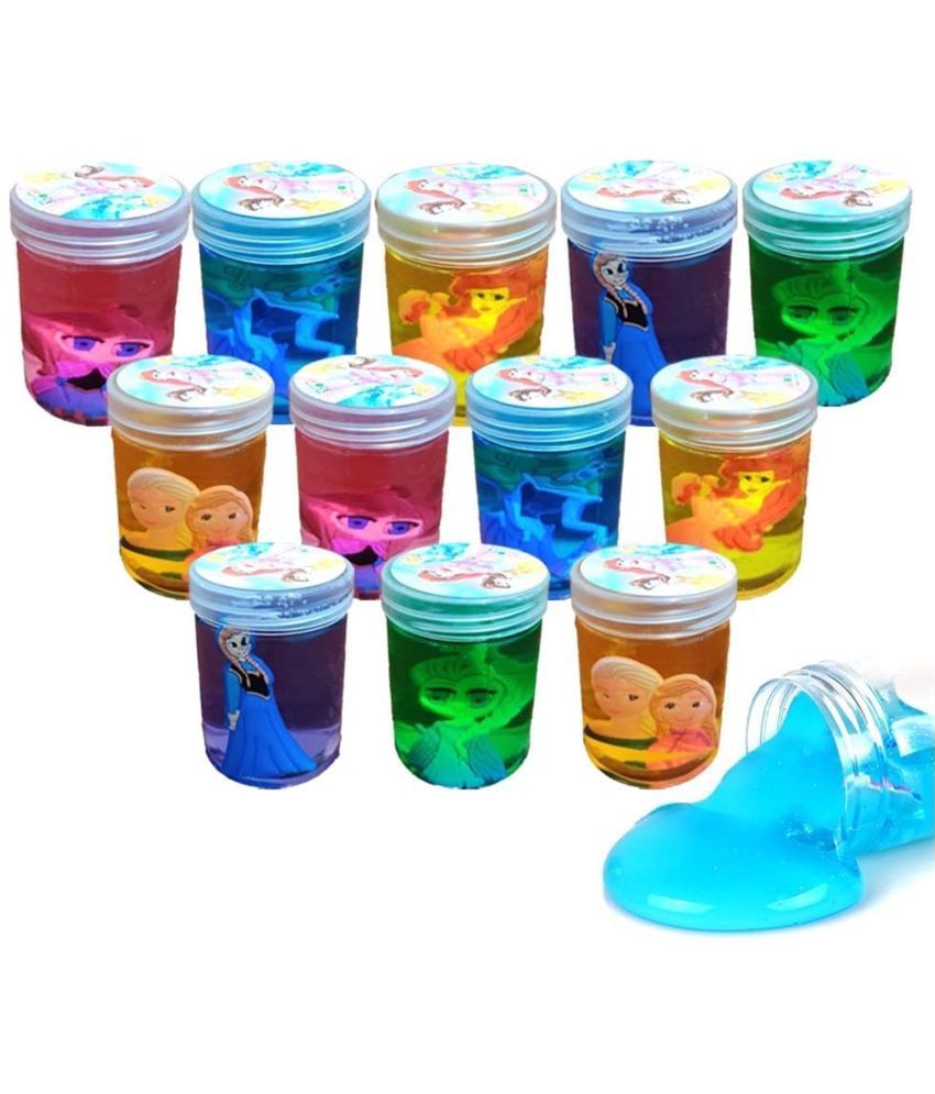     			12 Unicorn Slime with Unicorn Inside | Soft & Squishy Stress Relief Party Favor Crystal Clay Slime, Soft and Non-Sticky, Assorted Colours