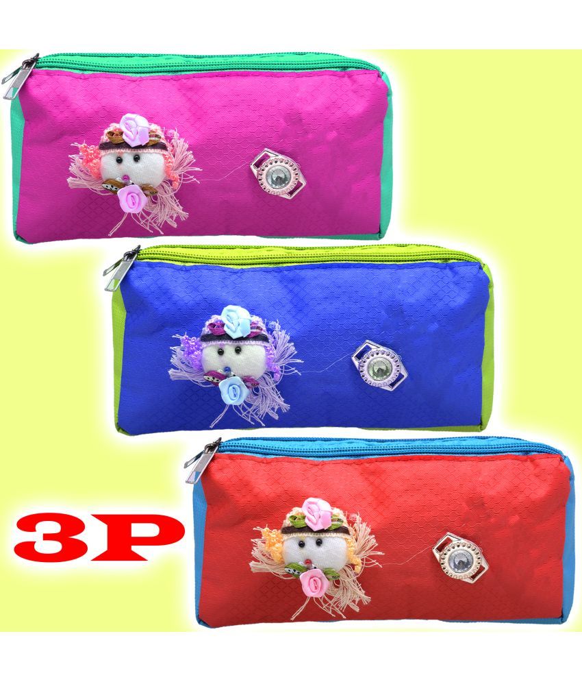     			3 Pieces Pencil Box Pouch Cases