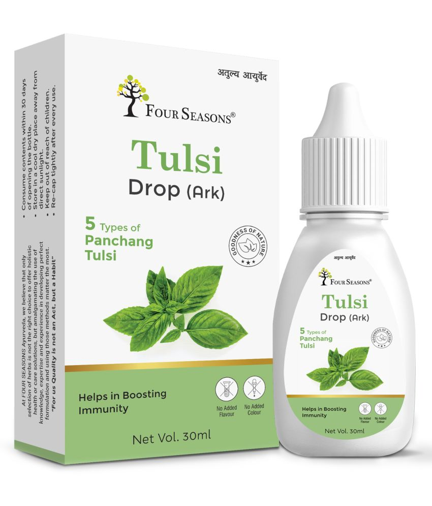     			Four Seasons Panch Tulsi (Ark) Drop 30ml | Enriched with Vishnu, Rama, Shyama, Bisva & Amrit Tulsi | Pure & Natural - Tulsi Ark Drops for Immunity, Skin, Joint & Liver Health