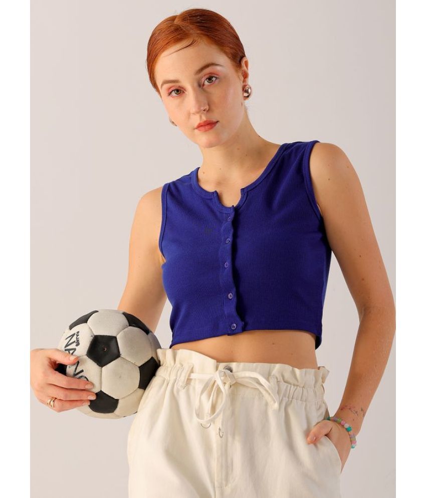     			Freehand Blue Polyester Women's Crop Top ( Pack of 1 )