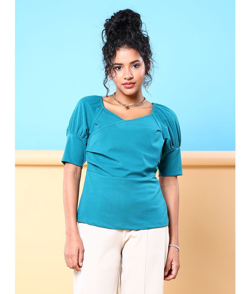     			Freehand Green Polyester Women's Wrap Top ( Pack of 1 )