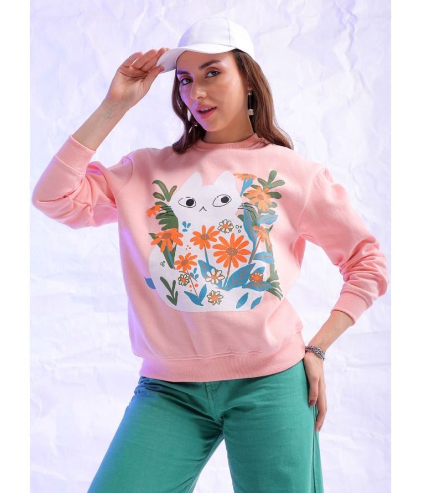     			Freehand Polyester Women's Non Hooded Sweatshirt ( Pink )