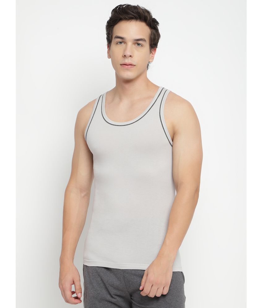     			La Intimo Pack of 1 Cotton Gym Vest For Men ( Grey )