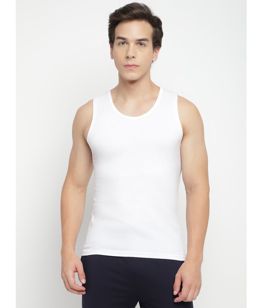     			La Intimo Pack of 1 Cotton Tank For Men ( White )