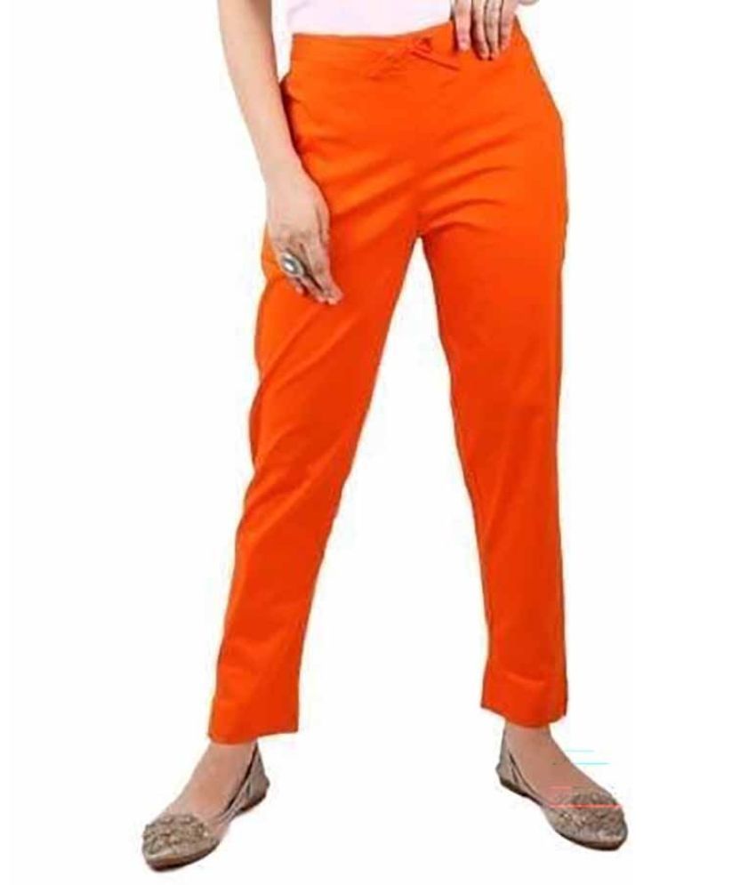     			OuterWear Pack of 1 Cotton Blend Regular Women's Casual Pants ( Orange )