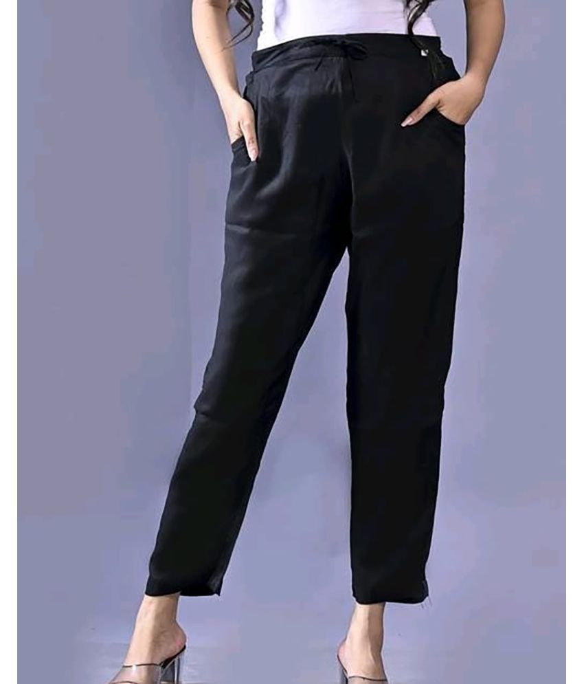     			OuterWear Pack of 1 Cotton Blend Regular Women's Casual Pants ( Black )