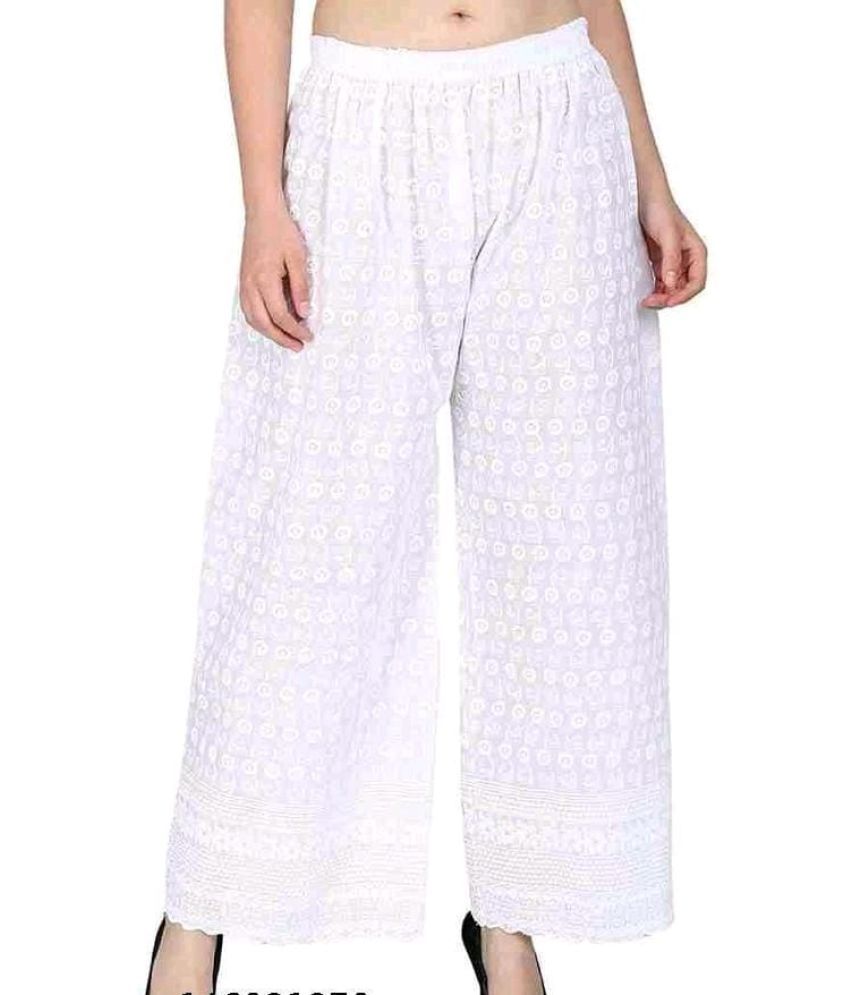     			OuterWear Pack of 1 Cotton Blend Relaxed Women's Casual Pants ( White )