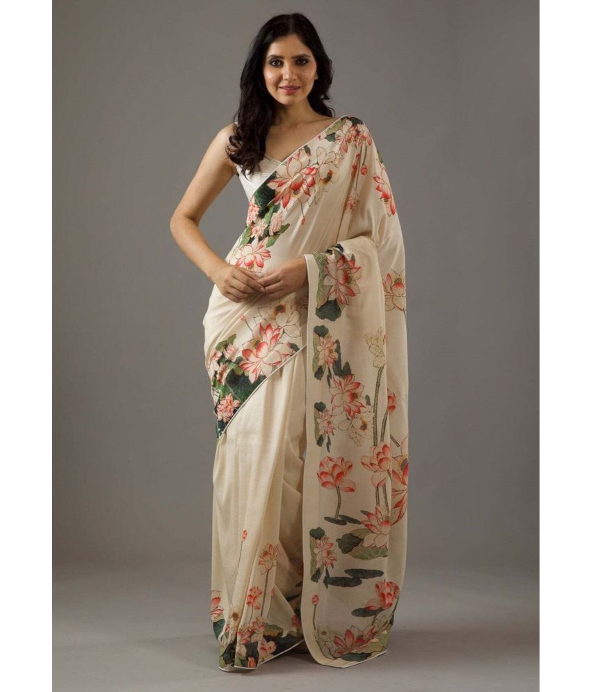     			SARIK  FASHION Georgette Printed Saree With Blouse Piece ( Multicolor , Pack of 1 )