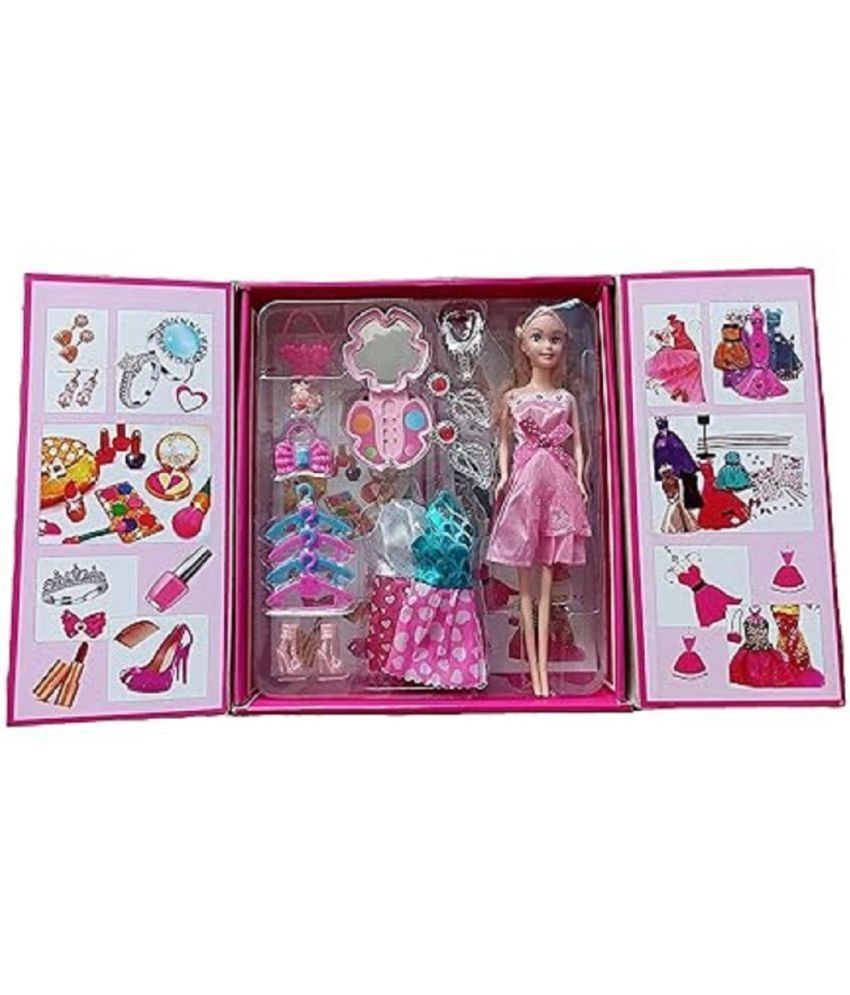     			SUKON  Girl's Fashion Doll with Dresses Makeup and Doll Accessories, Style Wardrobe Doll Set for Girls, Doll Toy for Kids