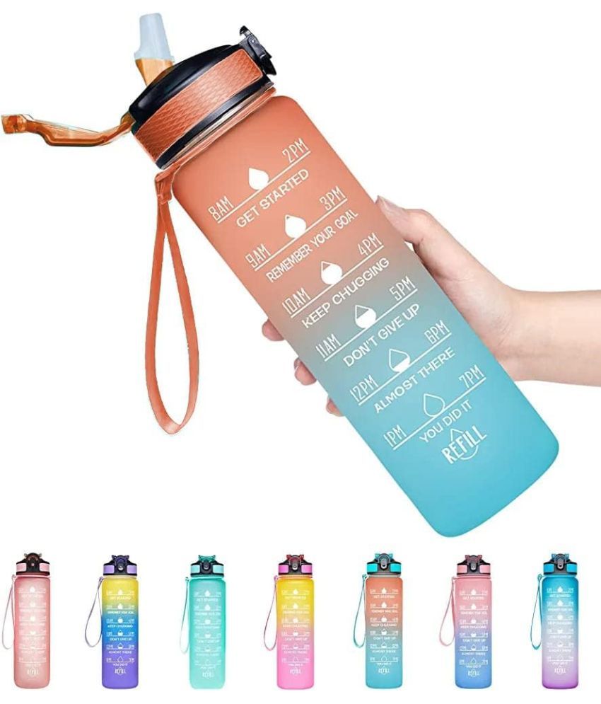     			Stysol Motivational Time Marker Multicolour Plastic Water Bottle 1000 mL ( Set of 1 )