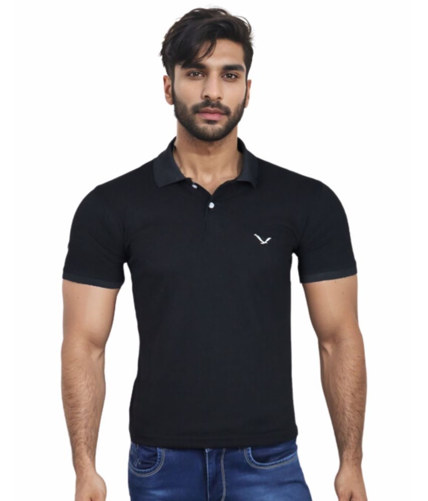     			TREERANGA Cotton Blend Regular Fit Solid Half Sleeves Men's Henley T-Shirt - Black ( Pack of 1 )