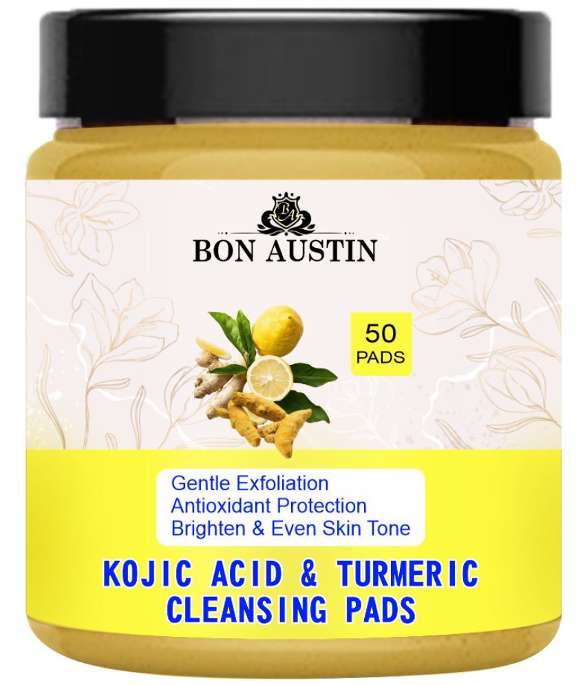     			Turmeric & Kojic Acid Face Cleansing Pads with Vitamin C, Retinol & Chamomile Hydrolate 50 Pcs Pack of 1