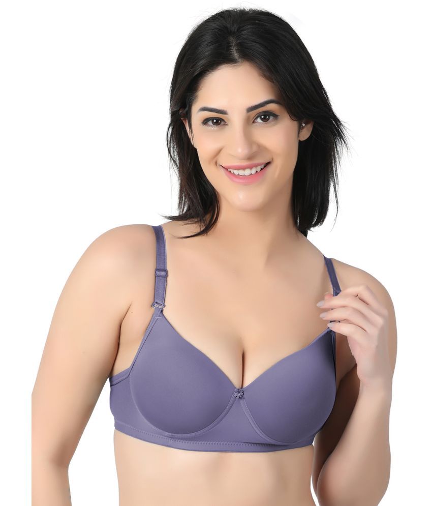     			Arc de Shapes Pack of 1 Nylon Lightly Padded Push Up Bra For Women ( Purple )