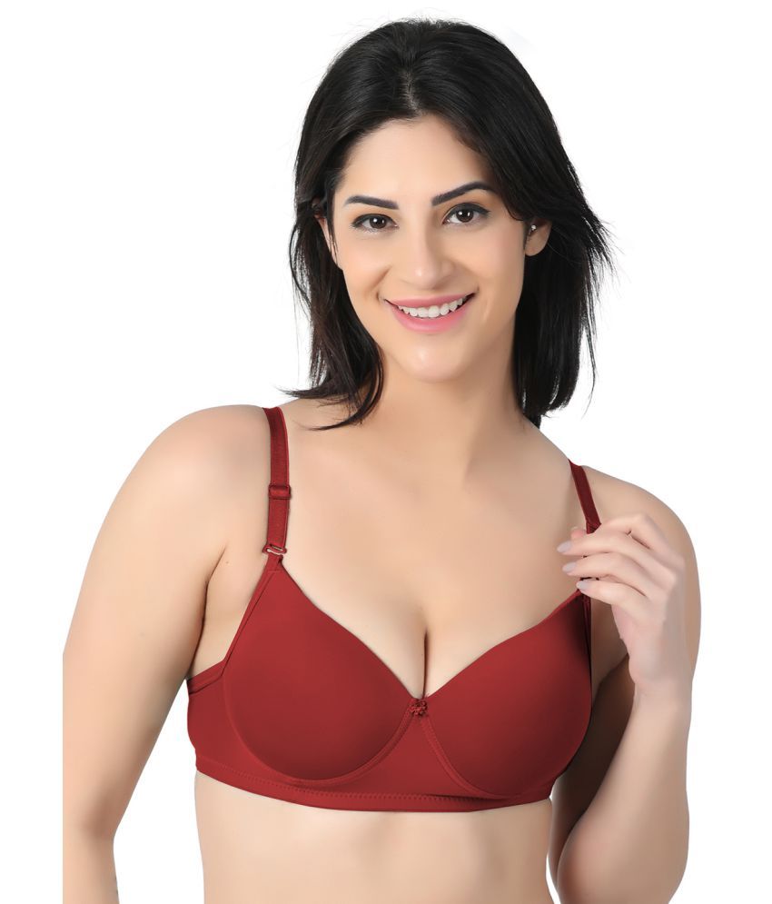     			Arc de Shapes Pack of 1 Nylon Lightly Padded Push Up Bra For Women ( Red )